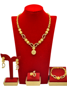 دبي الفاخرة النيجيري الزفاف القلائد الذهبية للنساء مجموعة مجوهرات الزفاف مجموعات مجوهرات الزفاف الهندي الطرف المجوهرات هدايا الخطوبة - Product Image 6