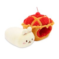 Jouet réversible en peluche douce, forme de lapin aux cerises avec tenue amovible, style Kawaii pour animaux de compagnie