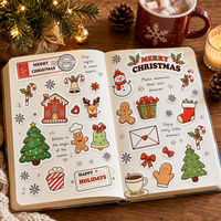 Individuelle Weihnachtsdekorationen Journal-Aufkleber Vinylbögen Wasserfeste Geschenkdekoration Kiss-Cut Scrapbook-Aufkleber für Kinder