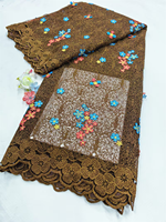 NI.AI Nouveau design Tissu en dentelle filet 3D fleuri lavable, dentelle brodée tricotée chaîne avec sequins pour robes de mariée et de soirée pour filles