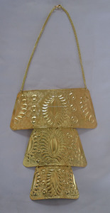 Collar llamativo de Latón chapado en oro clásico con cadena de eslabones religiosos cristianos de perlas y diamantes para ocasiones de fiesta - Product Image 6