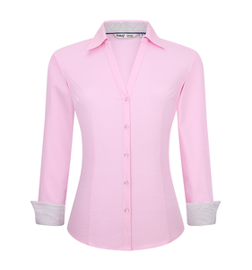 OEM/ODM Camisas De Mujer autunno e inverno Casual a <span class=keywords><strong>maniche</strong></span> <span class=keywords><strong>lunghe</strong></span> Business tinta unita abiti da lavoro camicia da <span class=keywords><strong>donna</strong></span> in fibra di bambù - Product Image 1