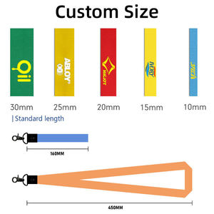 Lanière promotionnelle noire en polyester durable anti-perte avec porte-badge personnalisé et attache métallique pour conférences/bureaux - Product Image 4