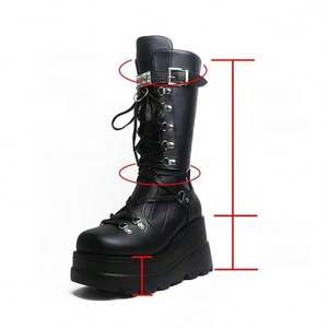 Personalização De Fábrica De Couro Botas De Salto Curto Mulheres Senhoras Booes Altas Mulher Sapatos - Product Image 4