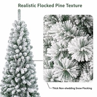 5 pieds/6 pieds/7 pieds neige artificielle floquée arbre de noël crayon mince floqué arbre de noël