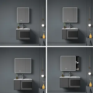 2024 New Design Exclusive Patent Modern 304 Stainless Steel Bathroom Vanity Cabinet Stunning LED mirror Factory Direct Sale