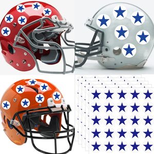 Autocollants étoiles ovales ronds en plastique pour casque de football, accessoires de sport, utilisation universelle unisexe - Product Image 5