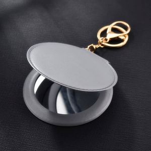 Nouveau design, miroir de maquillage en PU, cadeau promotionnel personnalisé, miroir de poche pliable double face, mini porte-clés, miroir de maquillage rond pour femme, miroir de voyage - Product Image 5