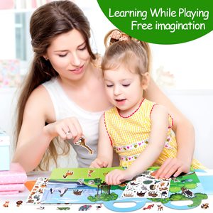 2023 Kid học tập động vật giáo dục hoạt động Silicone tùy chỉnh tái sử dụng <span class=keywords><strong>Sticker</strong></span> cuốn sách - Product Image 5