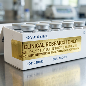 Professional Clinical Gold Band 10 Vial Peptide Folding <b>Box</b> for TZ Series SM Series Research Vials 5mg 10mg Dosage - Product Image 4