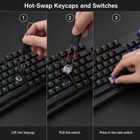 Original untuk G316 X 98 Tombol USB LED Display 8000 Hz Report Rate Hot Swappable ABS Keycap Wired Mechanical Gaming Desktop