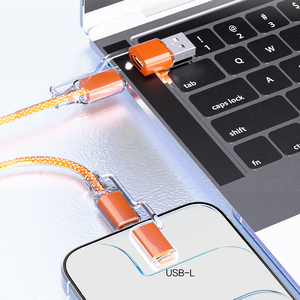 SOMOSTEL SMS-BJ55 <span class=keywords><strong>Cable</strong></span> <span class=keywords><strong>de</strong></span> Carga Rápida <span class=keywords><strong>USB</strong></span>-C Trenzado Transparente 4 en 1, 60W PD, Tipo-C Multipuerto para iPhone, Cables <span class=keywords><strong>de</strong></span> Datos - Product Image 4