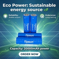 Аккумулятор Tipsun 40140 LiFePO4 3.2В 20Ач глубокого разряда с плоским контактом для электровелосипедов, 2500 циклов, работа при температуре от -20 до 60°C