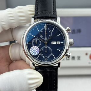 316L Edelstahl-Uhr mit Blauem Zifferblatt und Drei-Augen-Anzeige, Kalenderfunktion, Automatische Mechanische Herrenuhr - Product Image 1