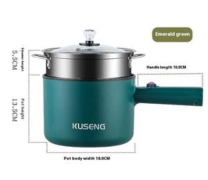 مقلاة كهربائية صغيرة متعددة الوظائف محمولة مع غطاء زجاجي، وعاء طهي كهربائي للمنزل مع طلاء غير لاصق - Product Image 2