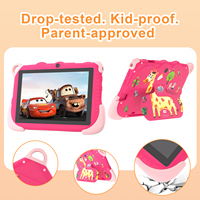 Tablet Anak New C Idea 7 Inci Android 16 RAM 8GB Penyimpanan 256GB Wi-Fi Tahan Banting Layar Kapasitif Desain Hewan Pink
