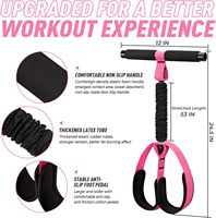 Glamflex DH-56 Poignée multifonctionnelle pour bandes de résistance à pédale, en latex, pour abdominaux, amincissement des jambes, entraînement complet du corps à domicile, unisexe