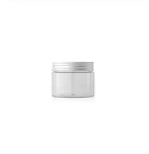 Cosmetische Container 250Ml Transparante Plastic Cosmetische Roompot Voor Huisdieren Met Plastic Aluminium Deksel Voor Cosmetische Roompotverpakkingen