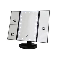 Miroir de courtoisie de maquillage avec lumières Grossissement 1x/2x/3x Miroir de maquillage éclairé réglable pour écran tactile