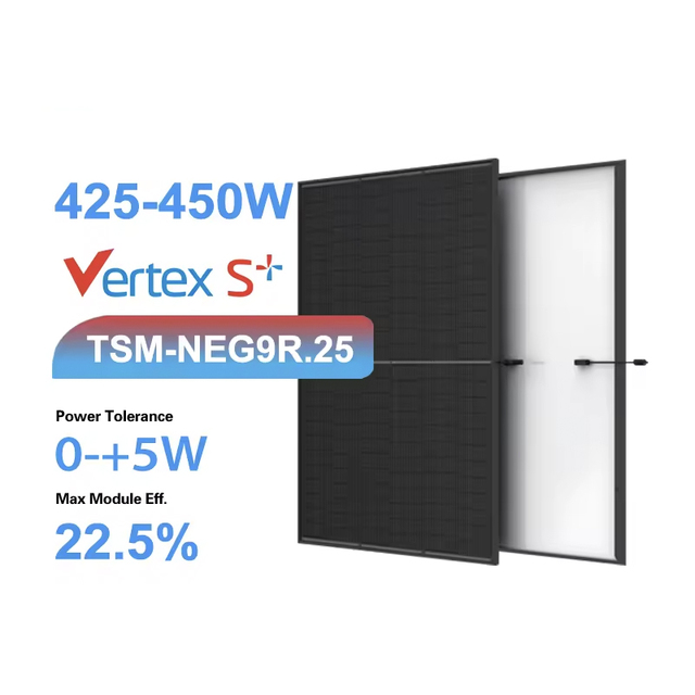 144 Cell Trina Vertex S TSM-NEG9R.25 N-Type Full Black 430w 440w 445w 450w Dual Glass TOPCON Solar Panel
