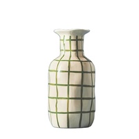 Nouveau personnalisé haut luxe maison ornement blanc noir Vase mariage minimaliste centres de table en céramique Vases à fleurs pour la décoration