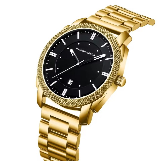 Hannah Martin 1451 Original Chronograph Business Men Watch Waterproof Luminous Date Stainless Steel Strap Quartz Watches for Men