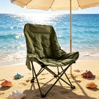 Silla Plegable Oxford Moderna, Portátil, Cómoda, con Respaldo Alto y Grueso, Ajustable en Cuatro Posiciones, para Jardín, Playa y Exteriores