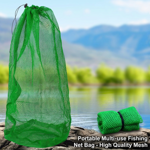 Portable Nylon Fish <b>Net</b> Bag Foldable Multifunctional Fishing Cage Small Size For Outdoor Use - Product Image 1