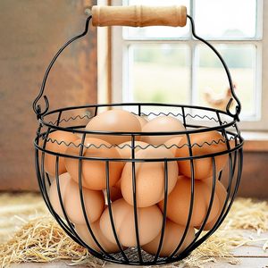 Cesta de Huevos en Forma de Gallina Huevera Canasta de Alambre