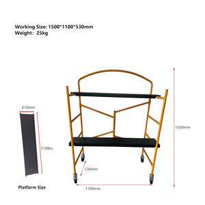Échafaudage portable Tai He Mini Q235, pour travaux industriels, rénovation de la maison, peinture, entrepreneurs, pliable, hauteur réglable, capacité de charge de 250 kg - Product Image 3