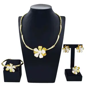 Zhuerru Italian Gold Plated Jewelry Set Simple Cheap Necklace Bracelet Jewels Sets Available Bridal Wedding Gifts HV000742