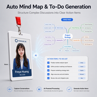 Perekam Suara AI yang Dapat Dipakai, ID Badge E-ink, Transkripsi Waktu Nyata, Generator Daftar Tugas AI, Kontrol Aplikasi, Pabrik Perangkat Keras