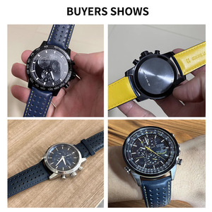 Montre en <span class=keywords><strong>cuir</strong></span> Air Eagle AT8020/JY8078 pour Blue Angel One, Two et Three Generations, avec bouche incurvée 22/23mm - Product Image 4