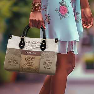 Sac à main en cuir Amazing Grace pour femmes Dropship Print on Demand Women PU Shoulder Bag Lightweight Water Resistant Lady Totebag - Product Image 2