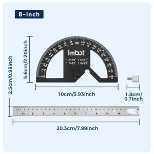 Regla de Medición Multiángulo Imbot de 12 Pulgadas, Desmontable, con Sistema Métrico/Inch para Carpinteros - Product Image 5