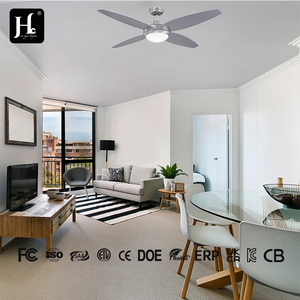 Ventilateur de plafond extérieur gris avec lumière, ventilateur moderne de 52 pouces avec moteur DC réversible, adapté pour patio et chambre à coucher - Product Image 3