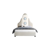 Lit enfant JS Rocket Spaceship, thème astronaute, structure en bois massif, lit moelleux pour chambre d'enfant Furi