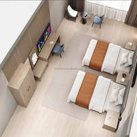 Juego de Muebles de Dormitorio Modernos para Hotel, Diseño de Paneles de Madera Sólida, Ecológicos, Apilables, Duraderos, para Uso en Escuelas y Apartamentos, Personalizados de Fábrica