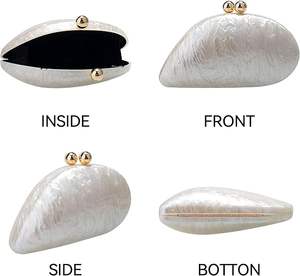 Elegante Bolso de Mano de Resina para Mujer, Bolso de Noche Irregular de Acrílico Rígido con Cierre de Bola Metálica, Estilo Elegante para Fiestas, Bodas y Graduaciones - Product Image 4