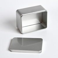 Boîte en fer blanc rectangulaire vide de 11,5*8,5*6 cm avec couvercles pour le stockage des aliments - Sachets de thé, boîte à pâtisserie, bonbons, biscuits, chocolat, chewing-gum, en-cas