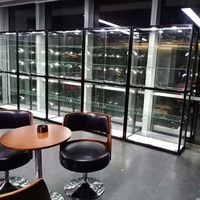 Vitrine murale en verre sur mesure Keway Factory avec éclairage LED, comptoir en verre, présentoir pour magasin/maison