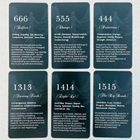 Cartes de tarot personnalisées en gros avec numéros d'ange, 56 jeux, papier 400 GSM brillant, coins arrondis avec mots-clés, marque Xinke, boîte OEM ODM