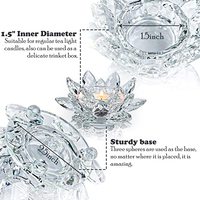 Lampu Lilin Kristal Bunga Teratai Modern Buatan Tangan yang Elegan, Hiasan Lilin Kristal Poles untuk Rumah, Pernikahan, Pesta