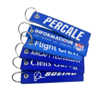 Porte-clés personnalisés en gros avec logo brodé, porte-clés en tissu tissé, étiquette de marque tissée, porte-clés brodé