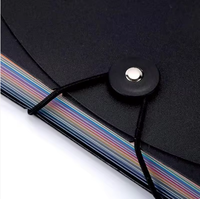 Porte-documents accordéon A4 extensible avec poignée, 12/24 pochettes, en PP arc-en-ciel, pour le bureau et l'école