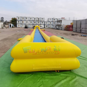 High-quality yellow color pvc tobogan acuatico hinchable long inflatable water slide for sale - Product Image 2