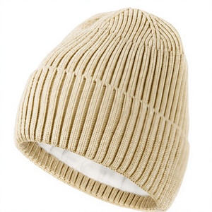 Winter Knitted Beanie <b>Hat</b> with Real Children's - Product Image 1