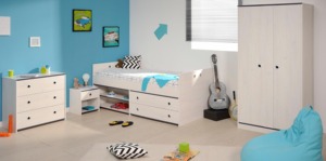Ensemble de meubles de chambre d'enfant OEM pour filles, lit en bois avec tiroirs de rangement, armoire, table de chevet et <span class=keywords><strong>commode</strong></span> - Product Image 5