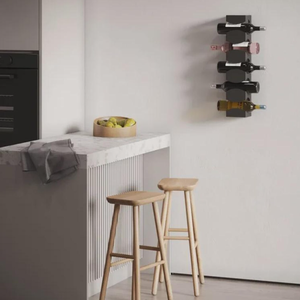 Portabottiglie da Parete Moderno Ondulato, Espositore Decorativo in Metallo <span class=keywords><strong>per</strong></span> Bottiglie di Vino, Mensola Verticale Sospesa <span class=keywords><strong>per</strong></span> Arredamento Bar - Product Image 6