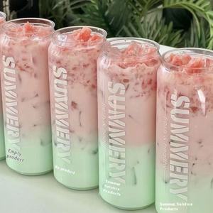 250/330/400/500毫升定制标志一次性宠物瓶奶茶酸奶奶昔铝盖透明塑料瓶 - Product Image 3